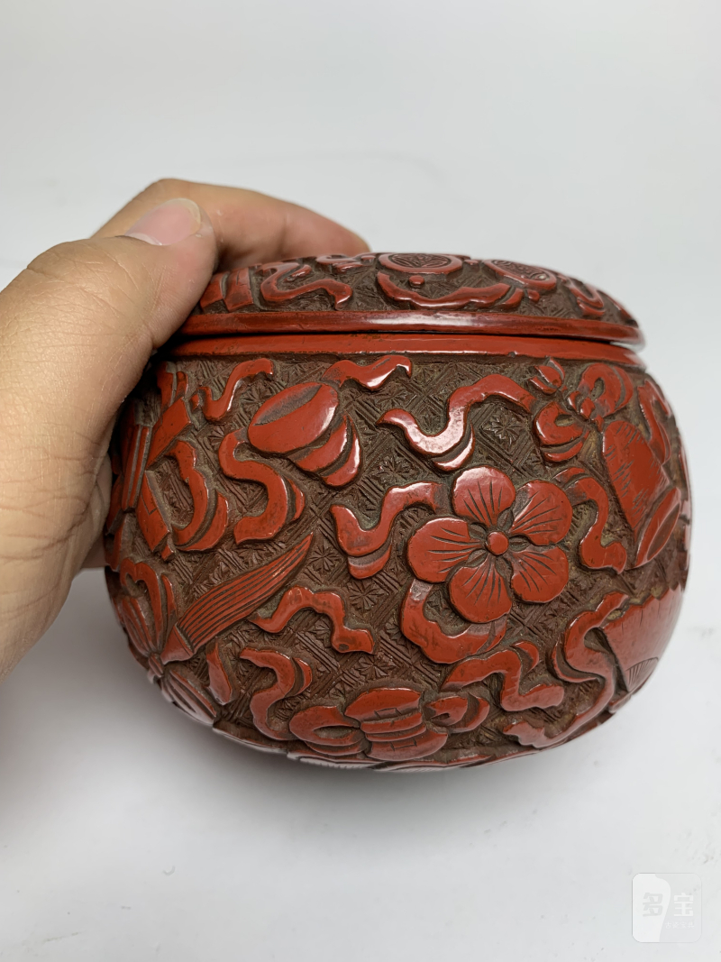 明 剔红八吉祥纹围棋盒一对 - 图12
